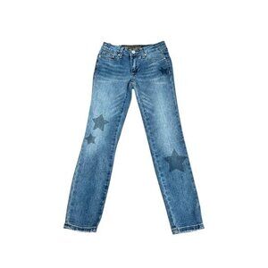 Joes Jeans Girls Star Print Medium Wash Denim Pants Size 10 Adjustable Waist